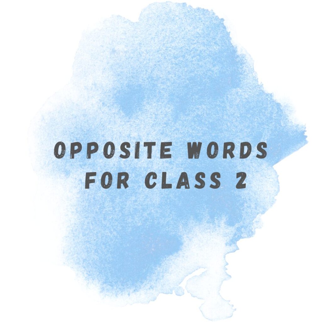 Opposite Words In English For Class 2 Simpli English
