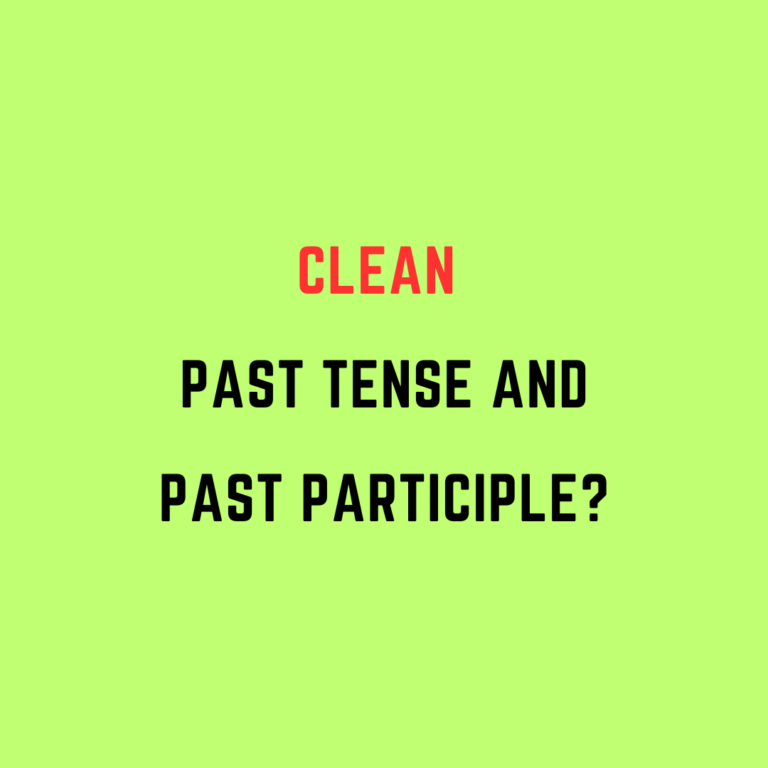 what-is-the-clean-past-tense-and-past-participle