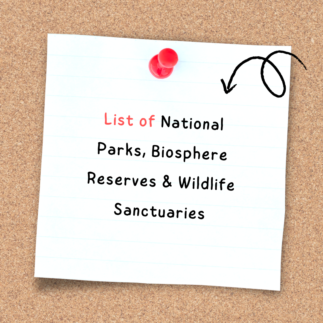 List of National Parks, Biosphere Reserves & Wildlife Sanctuaries