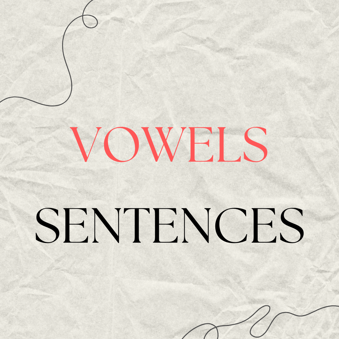 Vowels Sentences in english